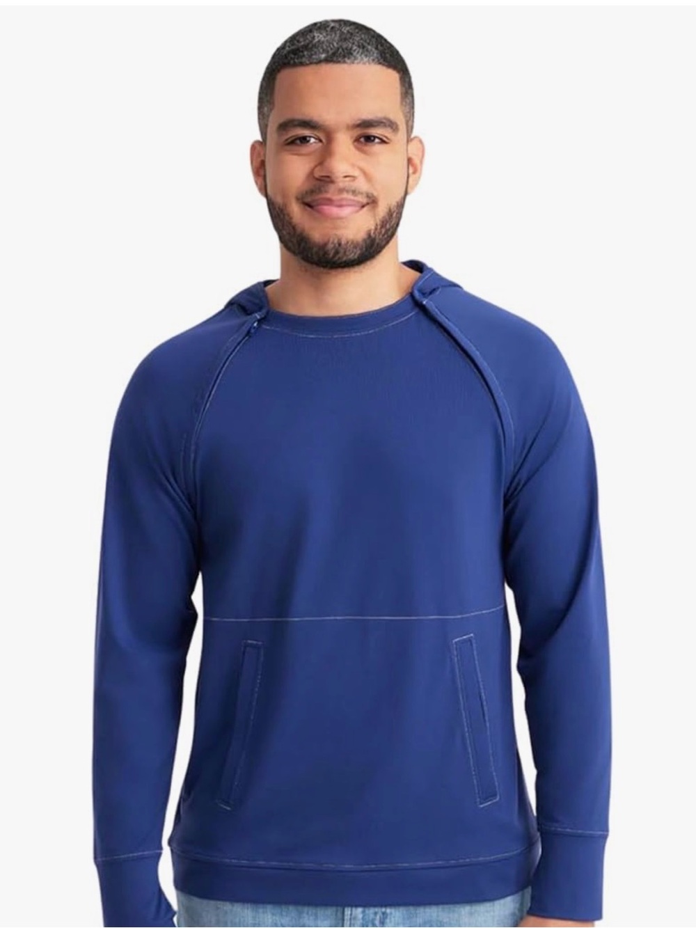 Oscar de la Renta Men's Royal Blue Crewneck Pullover Sweatshirt